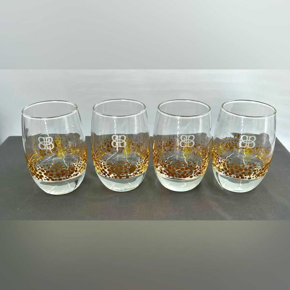 4 Limited Edition Bailey’s Irish Cream Gold Confetti Tumbler Glasses